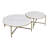 Marthony Nesting Table Set in Natural Marble Top and Nickel (Set of 2)