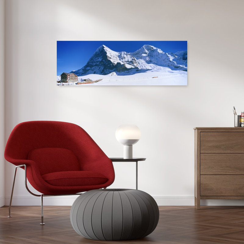 Eiger Monch, Kleine Scheidegg, Suisse, paysage contemporain abstrait, art mural de montagne, H 36 po x l 12 po