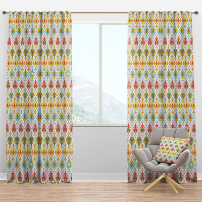 Panneau de rideau simple semi-diaphane avec passe-tringle Mid-Century Design