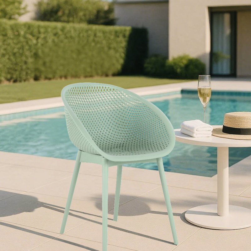 Pale 2 All-Weather Lounge Chairs In Pp Plastic, Lightweight For Indoor/Outdoor, -, , 90 Assembly, Shape, Breathable Mesh, Non-Scratch, Mesh Pattern, Fits Nordic Style Modern Balconies And Home