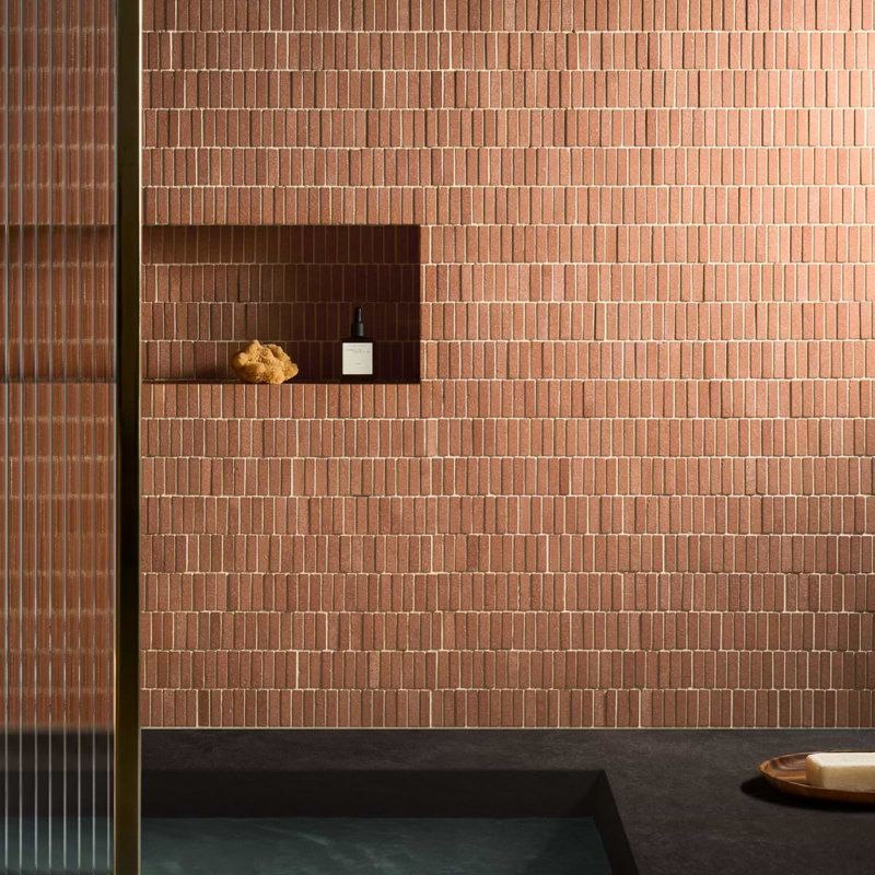  Terra Cortona Mini Brick Matte Terracotta Mosaic Floor And Wall Tile