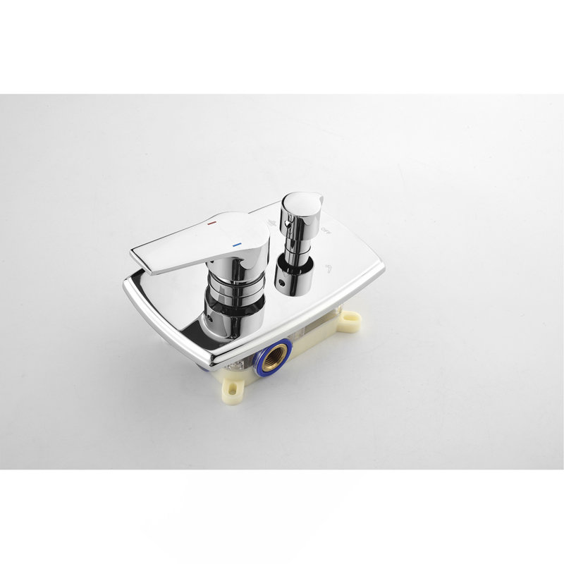 Système de douche avec pomme de douche, douche à main, barre coulissante, bras de douche, tuyau, garniture de valve et poignées à levier