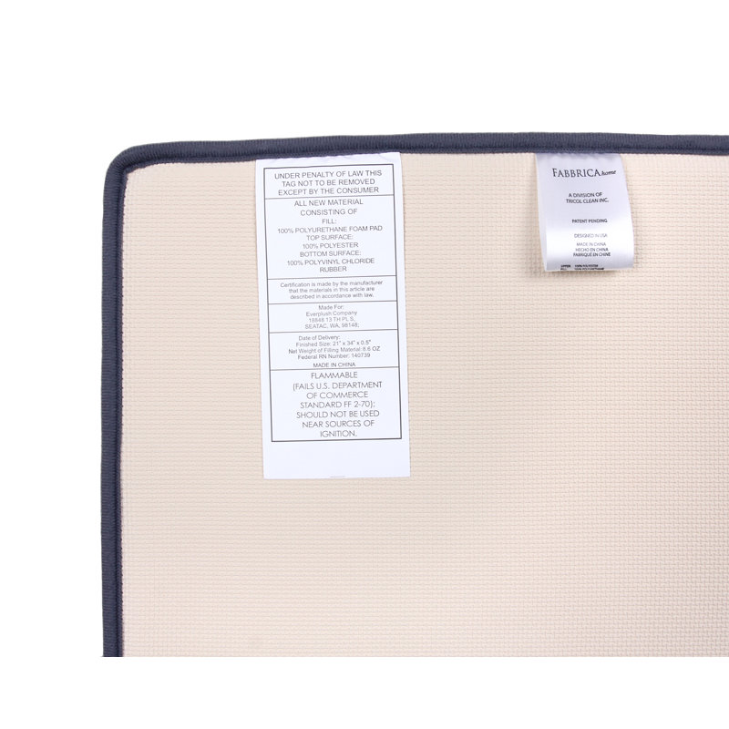 Memory Foam Kitchen Mat, Grey Flannel