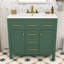 Élégant meuble-lavabo en bois avec lavabo brillant et grand espace de rangement-665812187