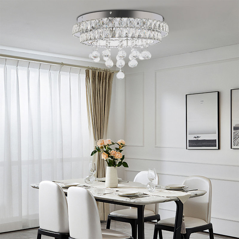 Modern Crystal Ceiling Light With Remote Control
