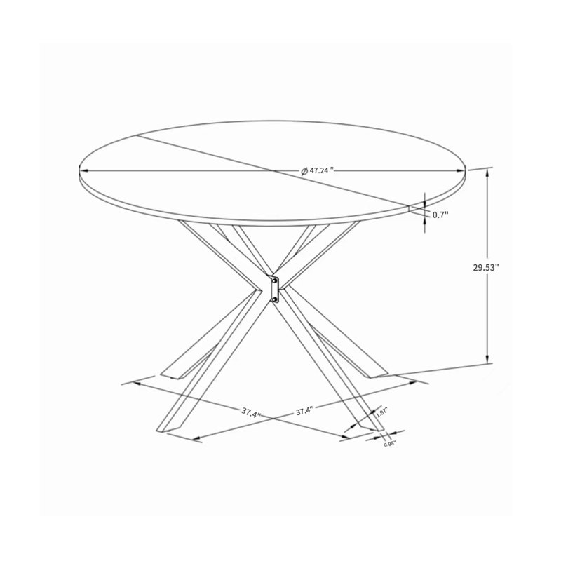 Rond Kahila de 37,4 po, Noir