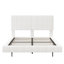 Queen White Boucle Bed With Floating Function And , Soft Material, Unique Atmosphere, - Collision Feature, Effortless Cleaning Multi Tone Lighting Skin Upholstery, Futuristic Style, Protection,-129961548