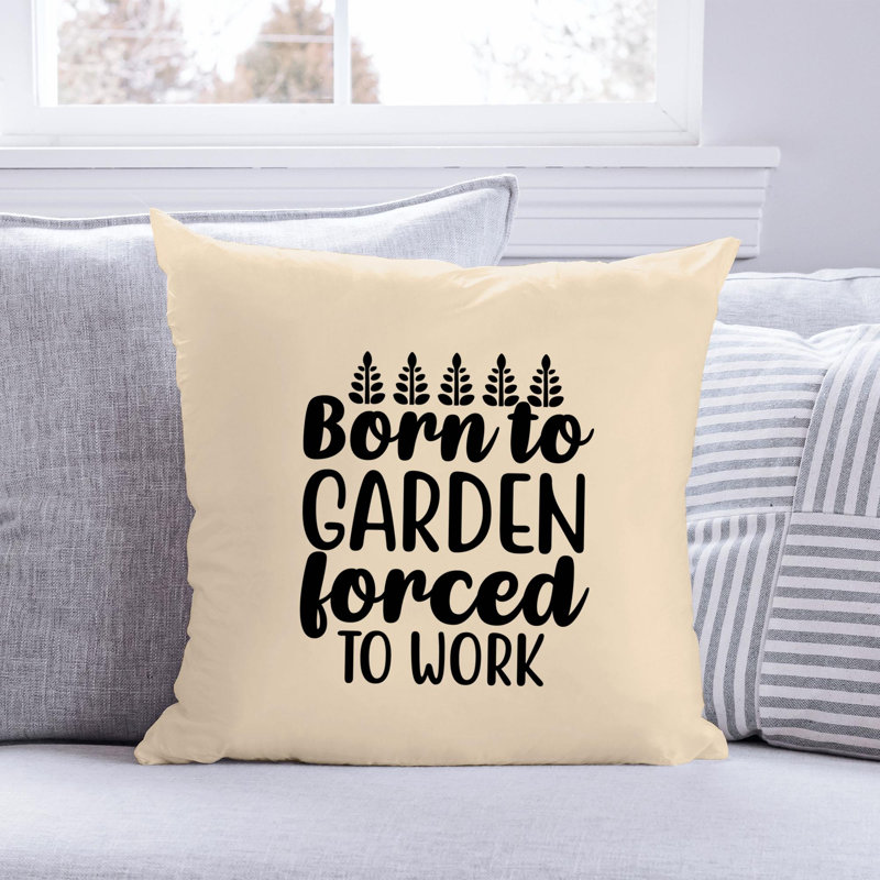 Citation amusante «Garden Lover» - Insert de coussin décoratif inclus, H 18 po x l 18 po