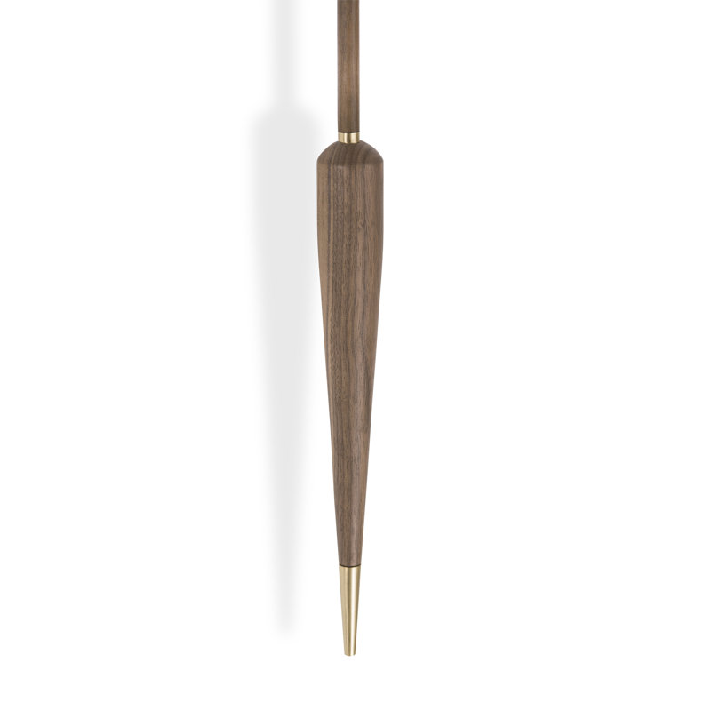 Punto Y Coma Wood Skeleton Wall Clock, Walnut/Polished Brass