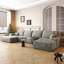 Canapé modulaire 135 po avec 1 repose-pieds Cloud, fauteuils rembourrés minimalistes modernes, canapé en U confortable pour le salon, canapé d'angle à siège profond, aucun assemblage requis (tissu en velours côtelé moelleux)-1274880000