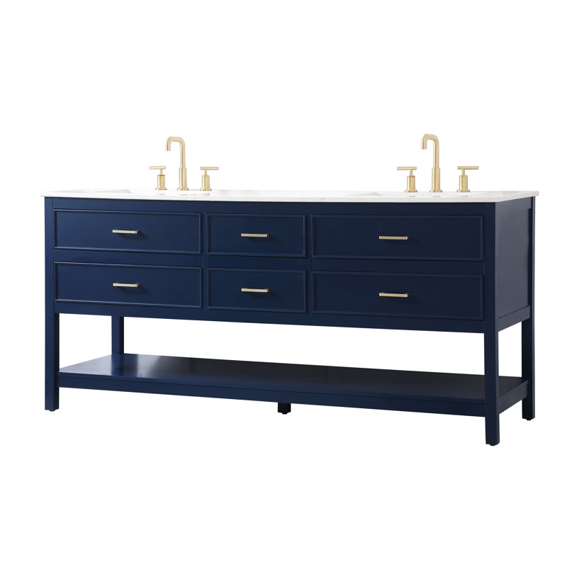 Ensemble de meuble-lavabo double 72 po Sinclaire, Bleu