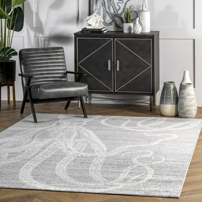 Tapis gris/blanc