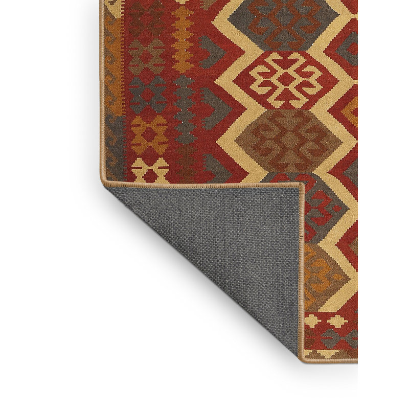 Tapis brun/rouge pourpre/zone noire, Rectangle 3 pi x 5 pi