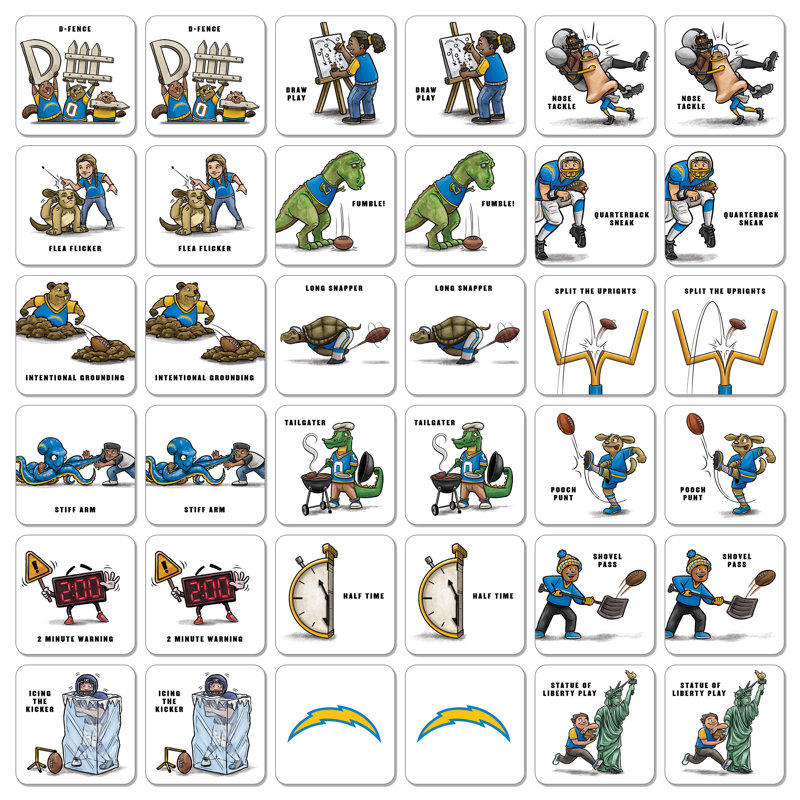 NFL Licensed Memory Match Game, Los Angeles Chargers