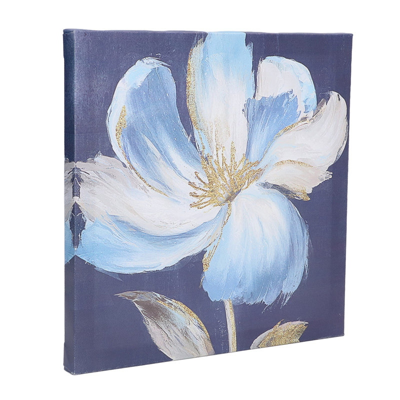 Lot de 2 tableaux muraux décoratifs à fleurs avec cadre intérieur, pour salon ou chambre.