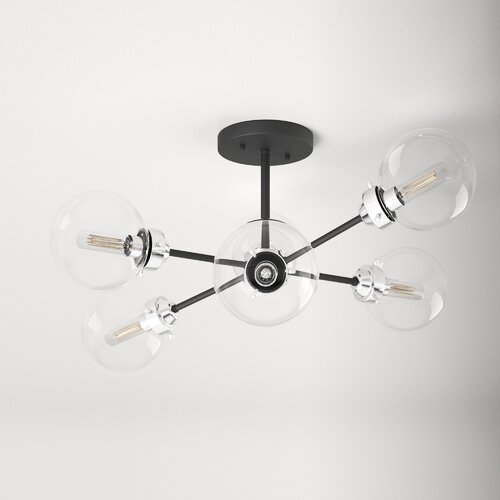 Blevins Glass Semi Flush Mount & Reviews | AllModern