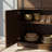 31.5" Modern 2-Door Storage Sideboard Buffet Cabinet with Adjustable Shelves, Modular Fluted Wood Accent Cabinet with Gold Handles for Living Room, Kitchen-1511621400