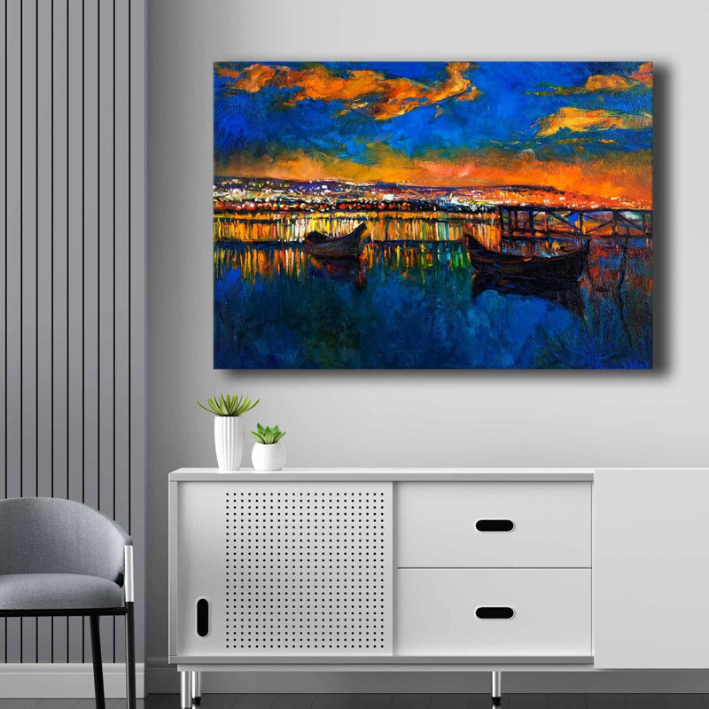 Superbe peinture décorative sur toile, 27,6 po x 39,4 po | 100% toile (épaisseur: 0,1 pouce) sur cadre durable en bois de pin 100% (épaisseur: 0,9 pouce) | Parfait pour la décoration intérieure, le salon et les espaces de bureau
