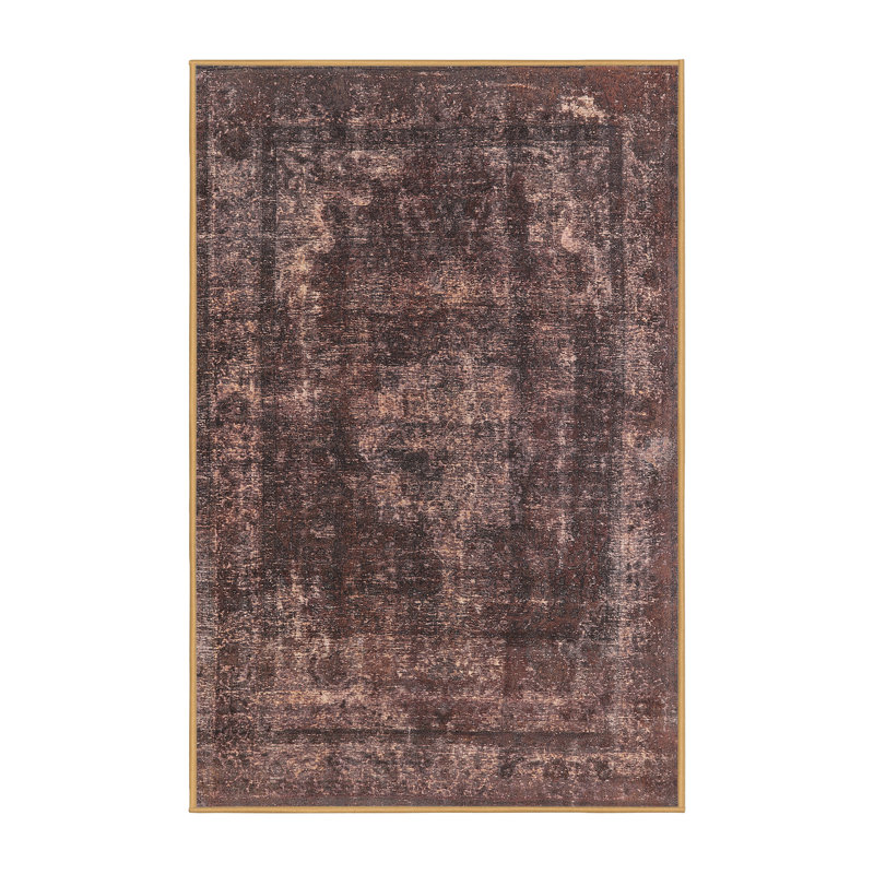 Tapis oriental brun foncé Rhythm, Rectangle 6 pi x 9 pi