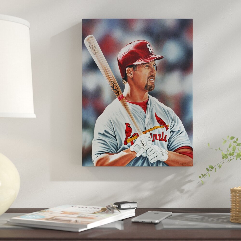 Mark McGwire St. Louis Cardinals' Oil Painting Print on Wrapped Canvas East Urban Home Size: 32 H x 24 W