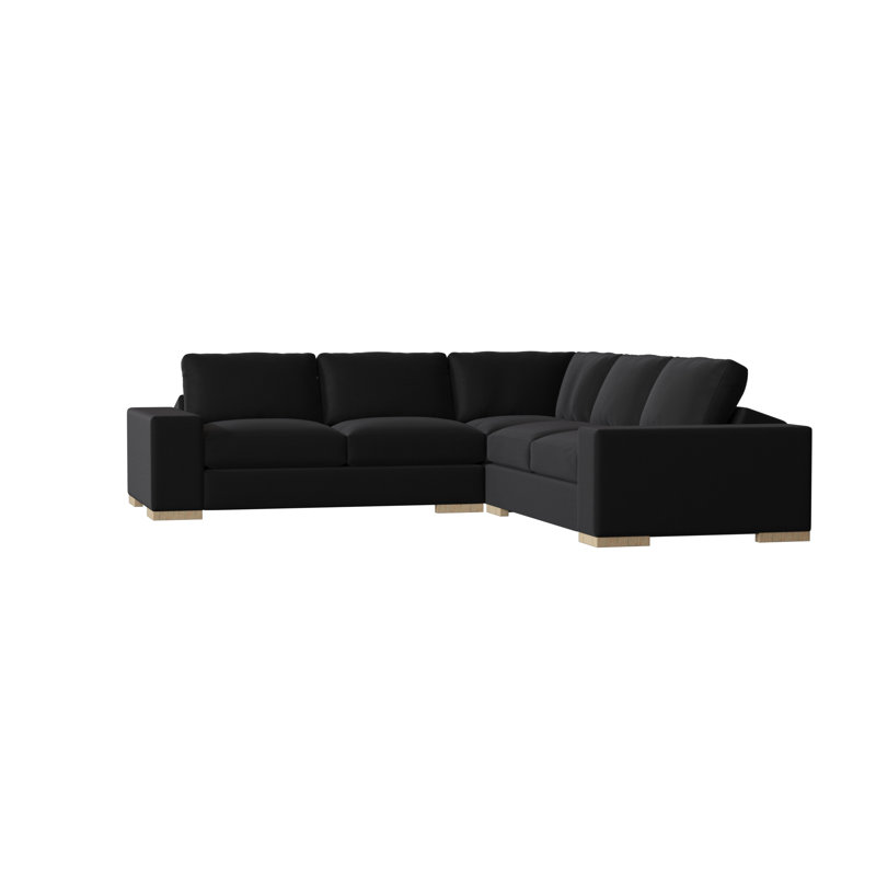 Brann Upholstered L-Shaped Sectional Symmetrical, Natural, Ireland Black
