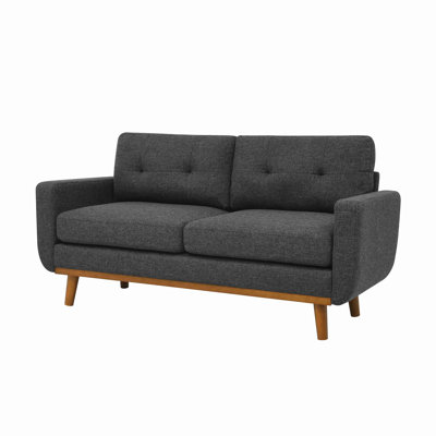 Canapé capitonné 67,7 po de largeur Mid-Century avec pieds en bois