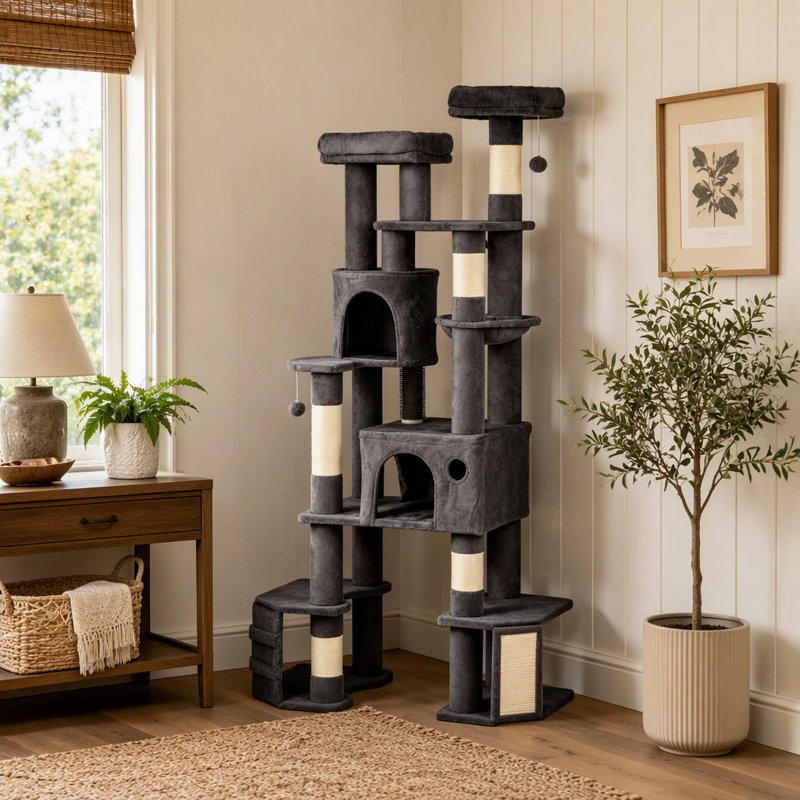 Tour pour chat 79 po gris foncé