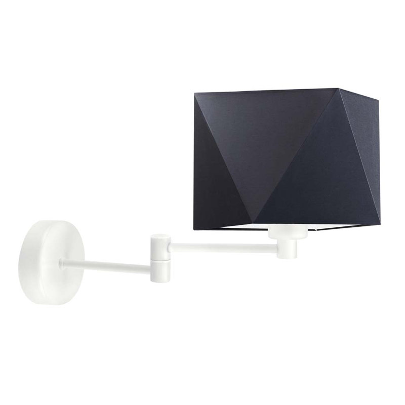 Ayannah Armed Sconce, White, Black