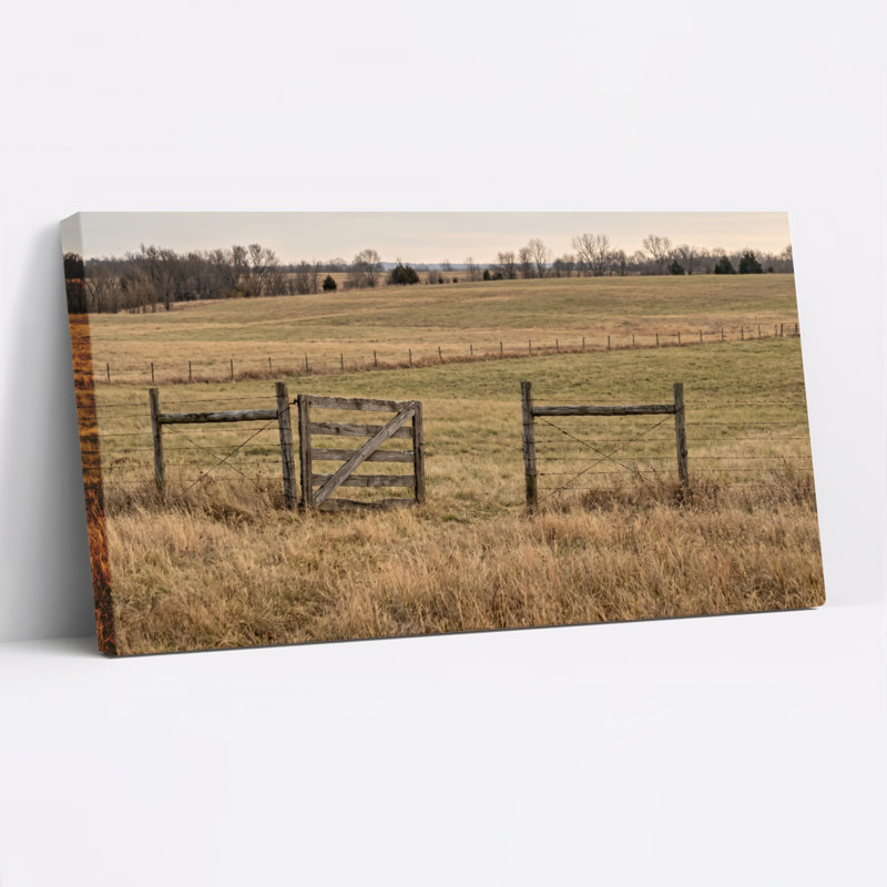 Ensemble de 1 tableau sur toile représentant un champ rural, L 40 po x H 20 po, Toile tendue