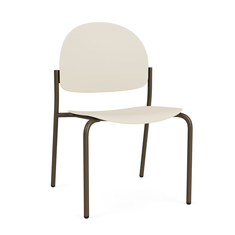 Chaise d'invité sans accoudoir Chat Chat, Bronze, Sand Beige Poly