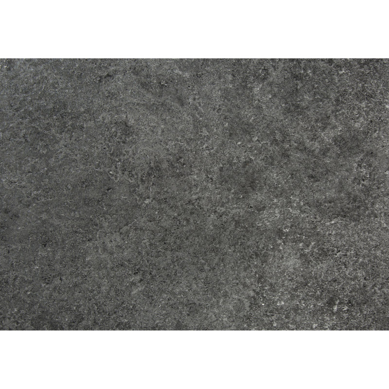 Table basse moderne moderne en stratifié gris avec support métallique noir