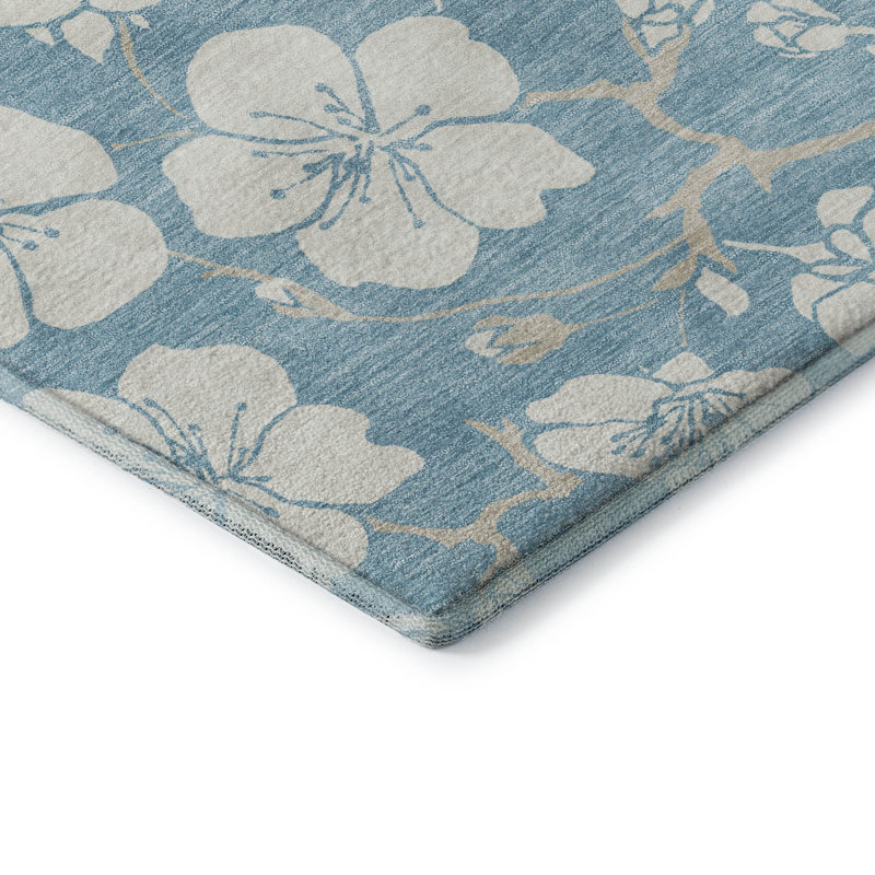 Premium Machine Washable Diskin AMF1032 Floral Rug, Rectangle 1'8" x 2'6"