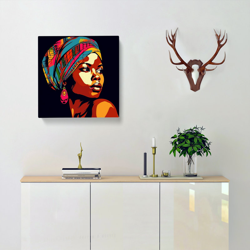 African Woman Pop Art No.5 - Print, 35cm H x 35cm W x 3cm D
