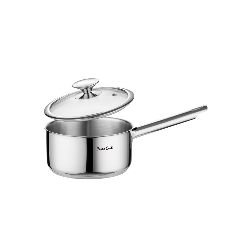 Casserole en acier inoxydable 18/10 avec couvercle Prime Cook, 1,5 pte