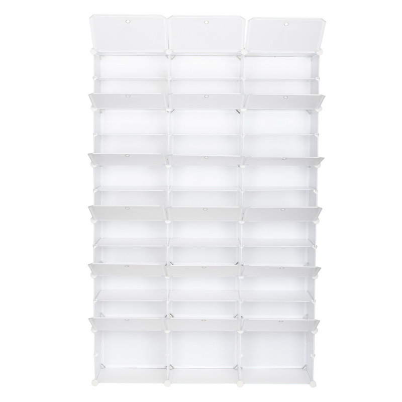 Armoire de rangement empilable pour chaussures, 72 paires (H 72 po x l 47,25 po x P 12 po), Blanc