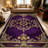 1PC vintage baroque purple gold ornate floral area rugs for Living Room, Soft and Comfortable, Suitable for all seasons, easy-to-maintain, machine washable Indoor floor mat, Under Table Farmhouse suitable for dining room, bedroom, entryway, kitchen,-882916748