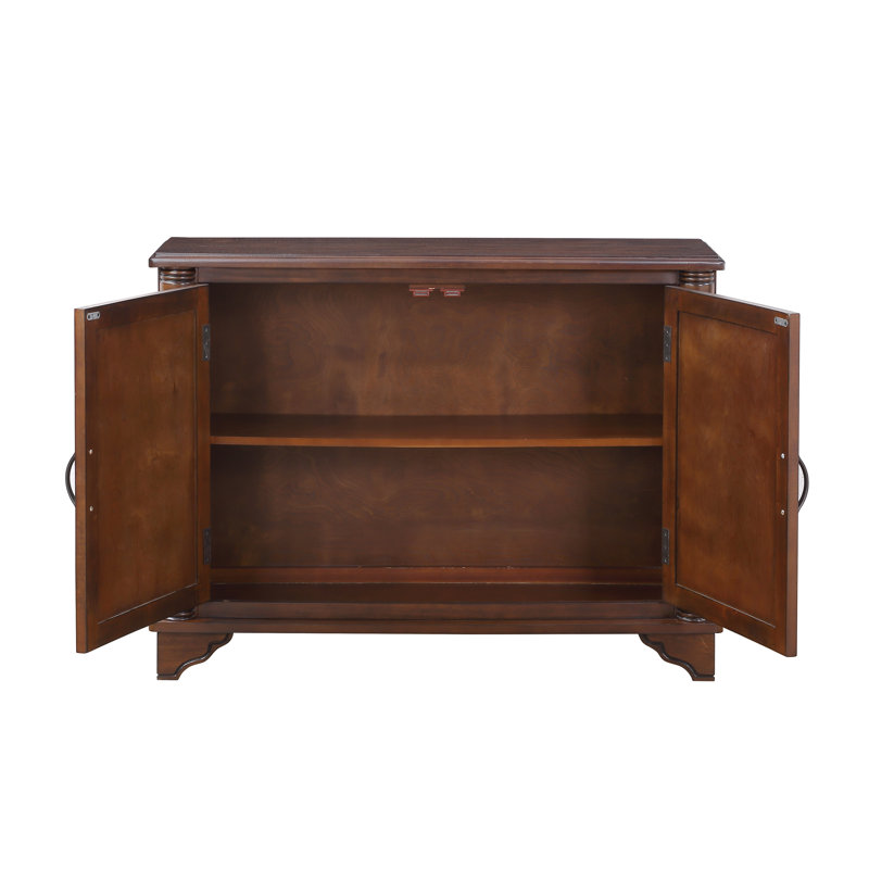 Console rétro de 40 pouces avec tablette de rangement, canapé en bois de pin espresso clair pour entrée, salon et couloir avec tablettes réglables