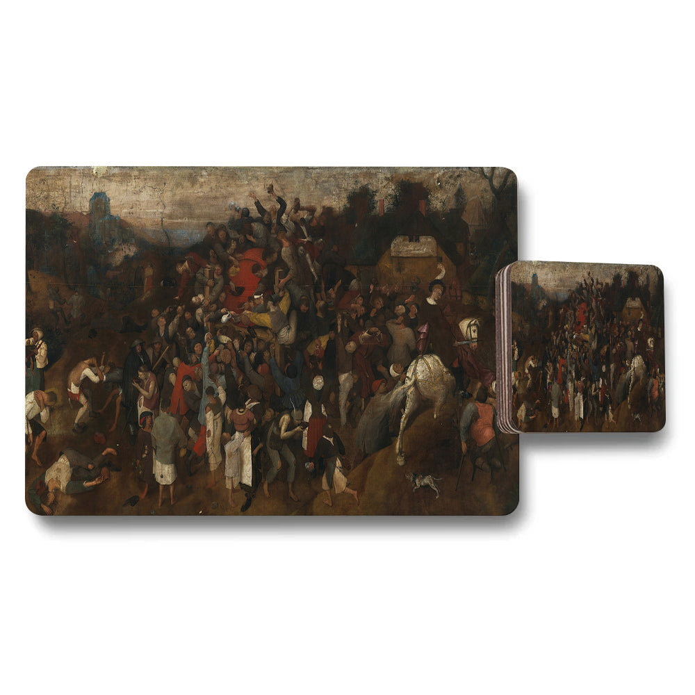 Historical Crowd Scene Placemats And Coasters Set Art Print