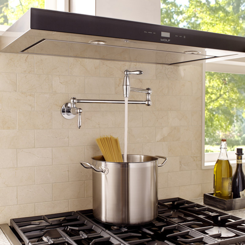 Port Haven Pull-Down Pot Filler, Polished Chrome