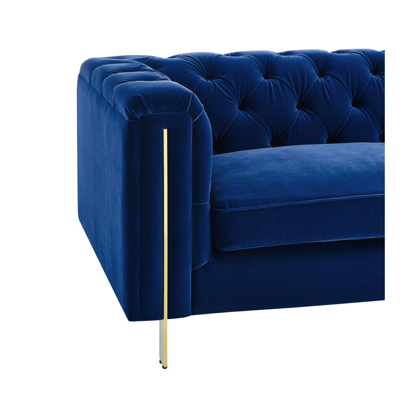 Causeuse en velours Charlene - Bleu, Bleu