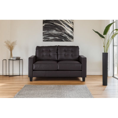Mikynlee Genuine Leather Loveseat