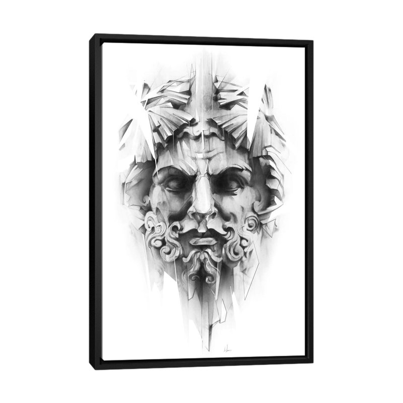 « roi on diamants », impression sur toile tendue, H 26 po x l 18 po x P 1,5 po, Toile avec cadre noir, Pas de tapis