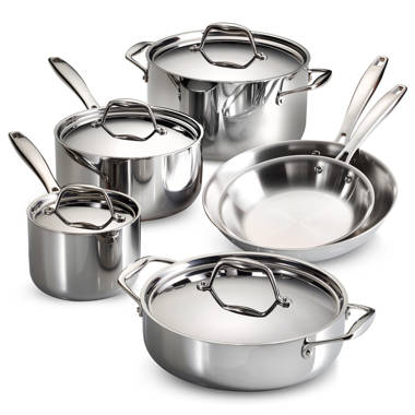 Terra Stainless Steel Cookware, 6 Qt Pan with Lid (8377)