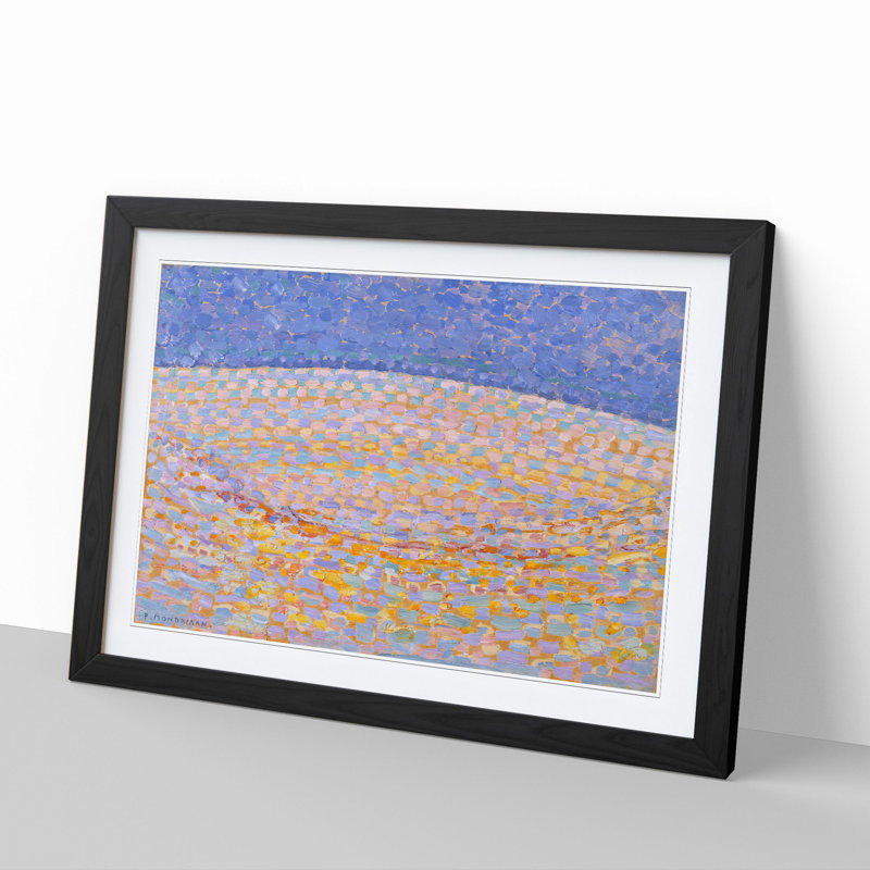Dune Iii by Piet Mondrian - Picture Frame Painting, 27cm H x 36cm W x 2cm D, Black Framed