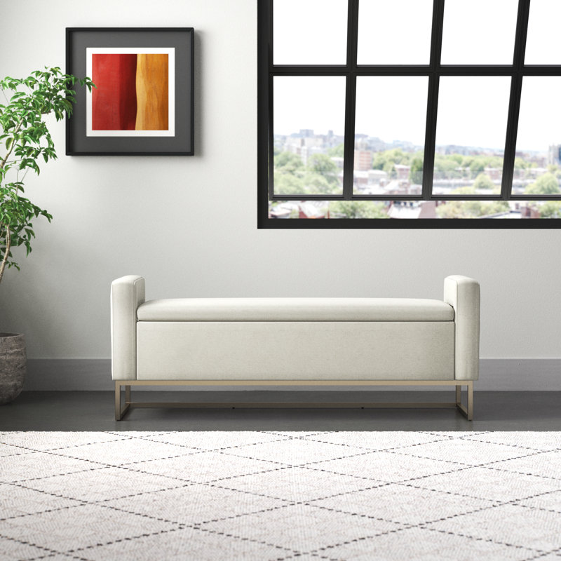 Banc de rangement rembourré Anavaeh, Lin