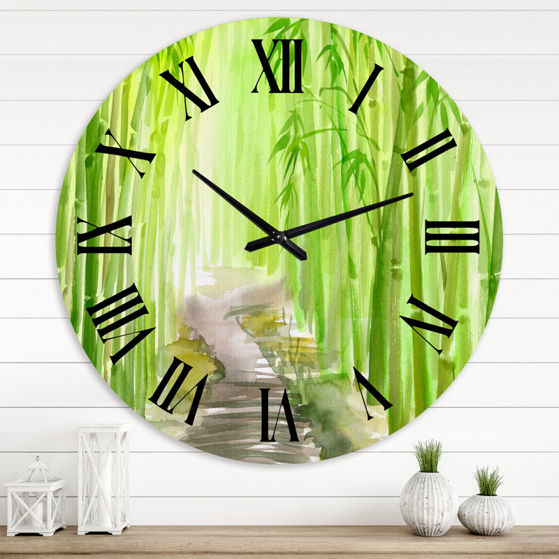 Green Bamboo Forest - Horloge murale traditionnelle, Surdimensionné