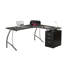 Bureau d'ordinateur moderne en L avec classeur et rangement Techni Mobile