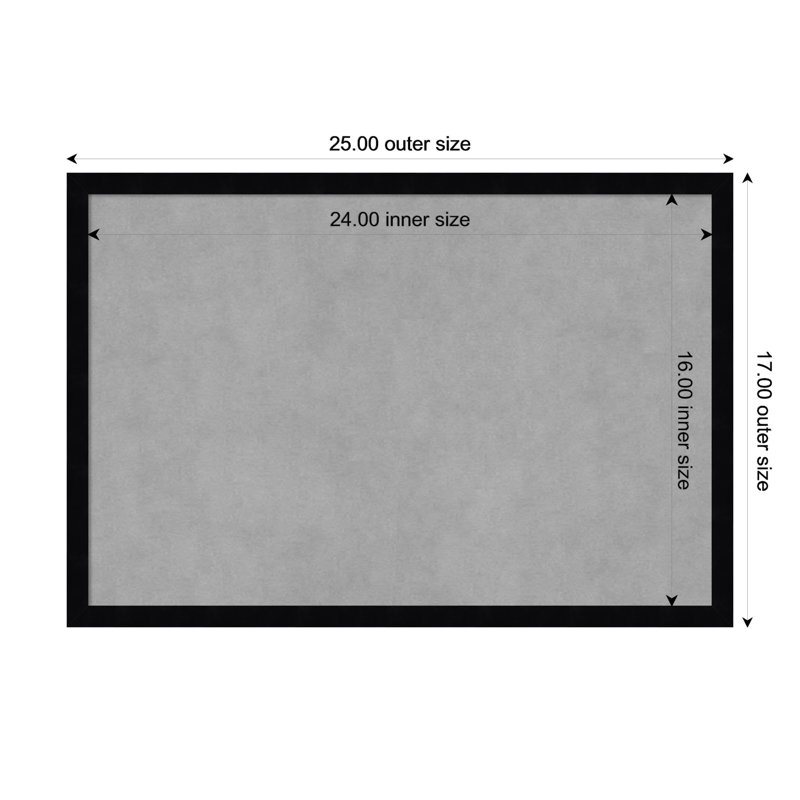 Tableau magnétique noir Svelte, 17" H x 25" W
