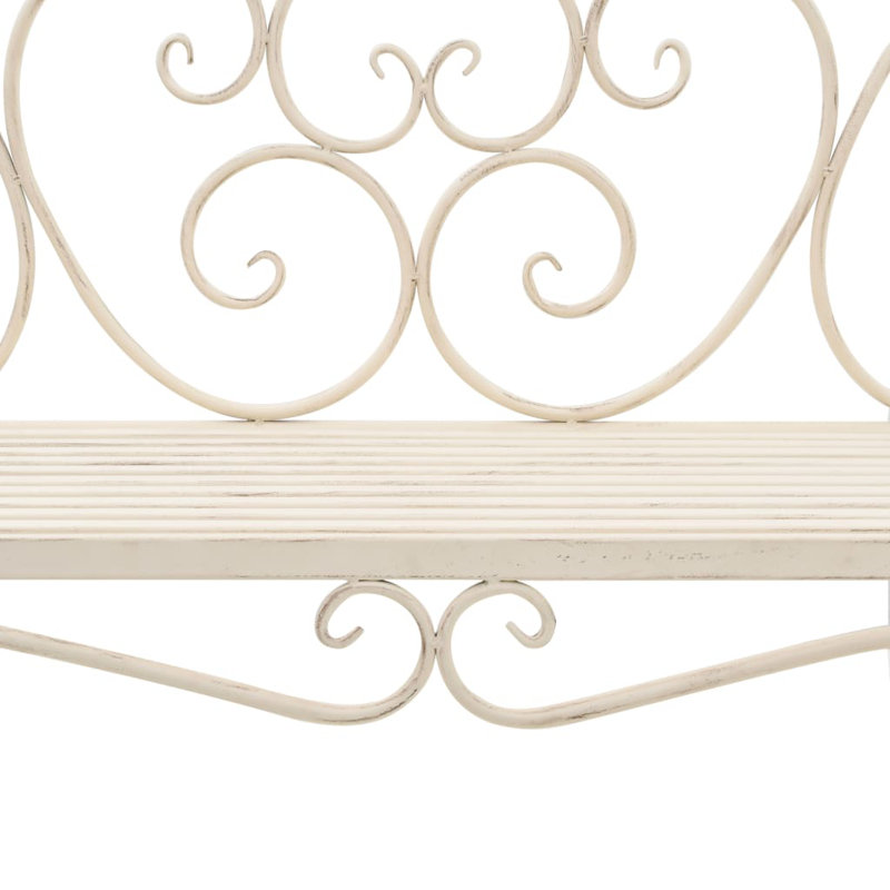 Congo Metal Outdoor Bench, Antique White
