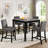 5-Piece Counter Height Square Dining Table Set with 4 Upholstered Chairs